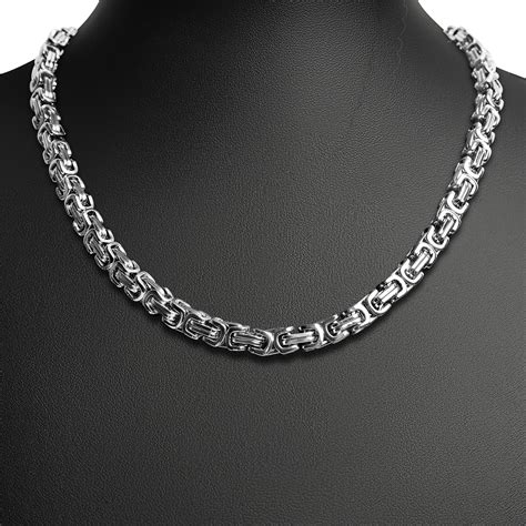 6mm stainless steel byzantine box chain pendant|byzantine chain necklace 6mm.